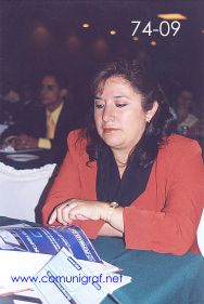 Foto 74-09 - Patricia Puebla de Canagraf Nacional en el Encuentro Nacional de Negocios Gráficos (Pymes) realizado del 22 al 24 de Septiembre 2005 en el Hotel La Nueva Estancia de la ciudad de León, Gto. México.