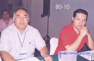 Foto 80-10 - Andrés Ramírez E. (izq) en el Encuentro Nacional de Negocios Gráficos (Pymes) realizado del 22 al 24 de Septiembre 2005 en el Hotel La Nueva Estancia de la ciudad de León, Gto. México.