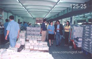 Foto 125-25 - Los visitantes recorriendo el área de impresos terminados en la imprenta Shanghai Zhonghua Printing Co. Ltd. en Shanghai China - 12-Junio-2006
