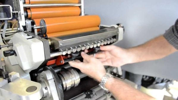 Fotografía de Batería o rodillos de una máquina de impresión offset